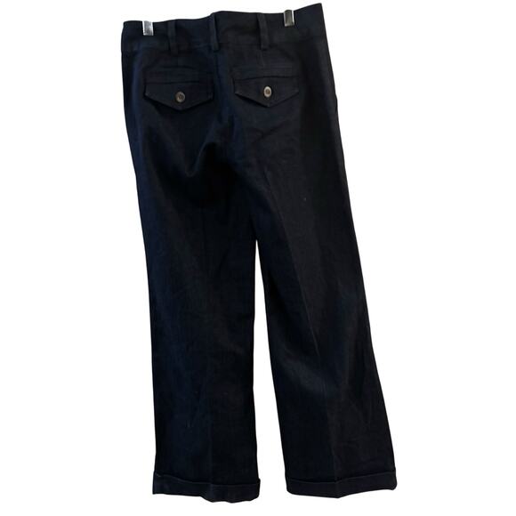 Women’s Denim Trouser Pants Size 4 Wide Leg Cuffed A-Line Dark Wash Dress Jeans - Picture 3 of 8